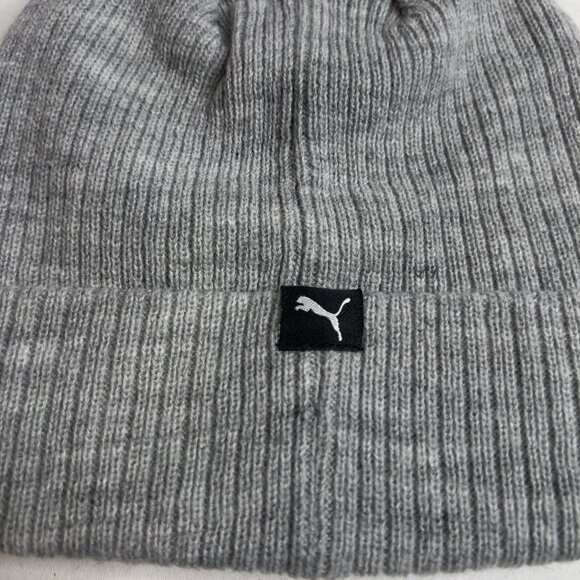 Puma Men's Evercat Fundamental Ribbed-Knit Beanie - Grey One Size - Picture 2 of 7
